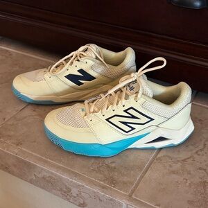 New Balance Beige and Teal Athletic Shoes